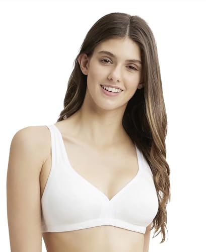Image of Jockey 1820 Women Wirefree Non Padded Soft Touch Microfiber Elastane Stretch Full Coverage Everyday Bra with Stylised Mesh Panel