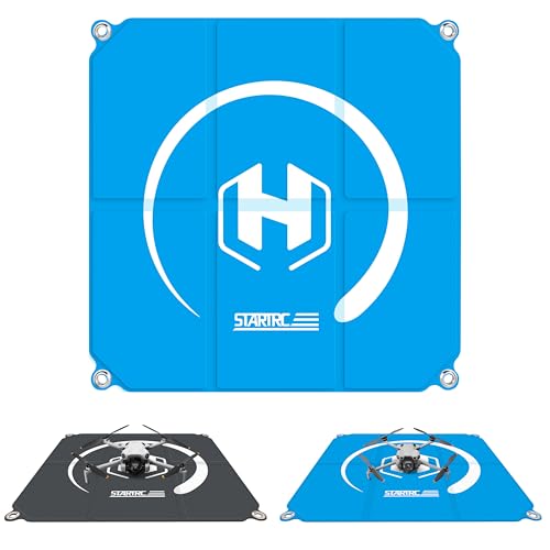 STARTRC Drone Landing Pad, Universal Waterproof Portable Fast-Foldable Helipad for Mini 5 Pro/4/3/2 SE/4K/DJI Neo/Flip/Mavic 3/RC Quadcopters (Sky blue-gray, 22-inch/55cm)