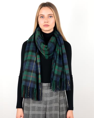 Achillea Long & Wide Scottish Tartan Plaid Shawl Wrap – Soft Cashmere Feel Winter Scarf, Outlander-Inspired Christmas Gift3