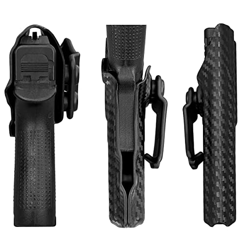 Glock 43X 43 Holster,Carbon Fiber Iwb Kydex Holster For G43X/G43 Gen 1 2 3 4 5 Pistol Case - Inside Waistband Concealed Carry Holster- Adjustable Cant Guns Accessories,Right Hand/Black #TOP7