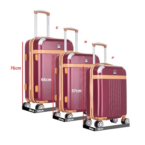 Mala de Viagem Médiaa de Despacho 23 kg Rígida ABS com 4 rodas duplas 360º e trava de segredo numéri