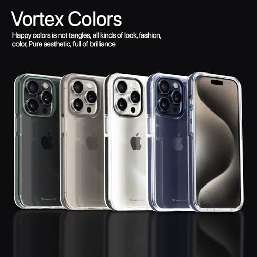Image of Vaku Luxos Apex Series Back Cover Case for iPhone 15 Pro Max Metal Frame Camera Bump Scratch Resistant Slim Thin Military-Grade Protection - Black