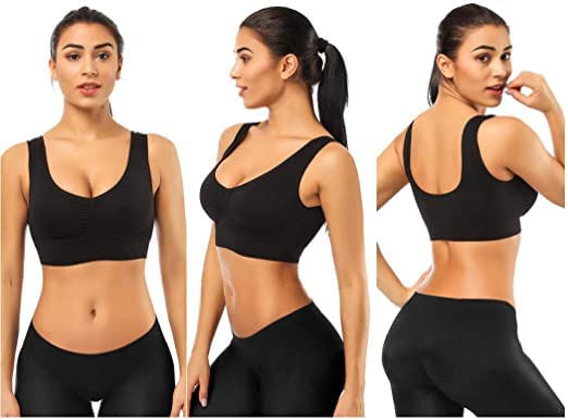Image of Seamless Comfort: Padded Slip-On Sports Bra for Women - Effortless Support and Style (Free Size-Best for 30 to 36 Boob Size)