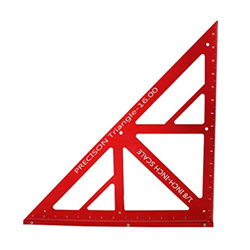 45° 90° Aluminum Alloy For Ruler Easy-read Layout Carpenter For Woodworking Workshop Square Measuring Gauging T Practical Aluminum Alloy Triangular Angle Ruler Woodworking Measure Tool 16