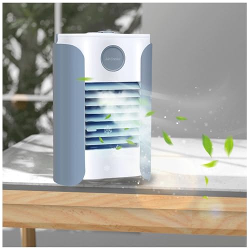 Mini Enfriador Portatil USB,3 En 1 Enfriadores De Aire Portatiles Depósito De Agua Silencioso De 350 ml Aire Acondicionado Portatil Enfriador De Aire Dormitorio Oficina En Casa Uso Al Aire Libre