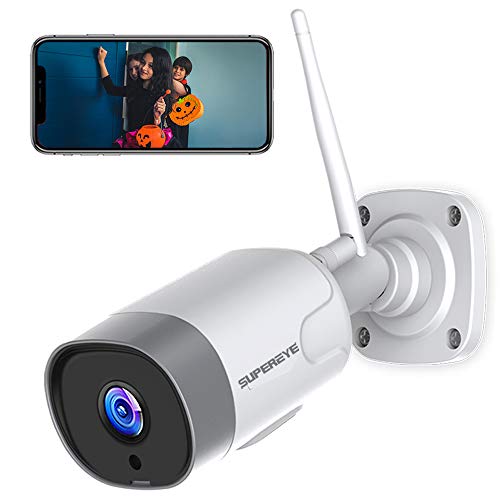 SuperEye WLAN IP Kamera Outdoor,Überwachungskamera Aussen IP66 wasserdichte mit Nachtsicht,1080P WiFi Kamera mit Zwei Wege Audio und Bewegungserkennung,Support Alexa