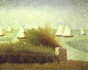 Reproduction de La Rade De Grandcamp Seurat grande toile de lin