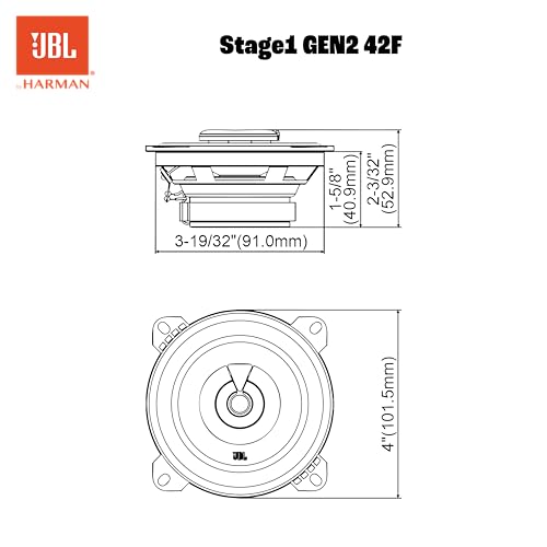 JBL Stage1 GEN2 42F Koaxial Lautsprecher Auto 100mm (4 Zoll): von Harman Kardon Car HiFi mit 40W RMS und 320W Max Einbaulautsprecher Auto Boxen Set - Paarweise – Bild 6