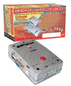 LINDY KVM Switch CPU Switch Lite USB 2.0, 2 Port Bundle