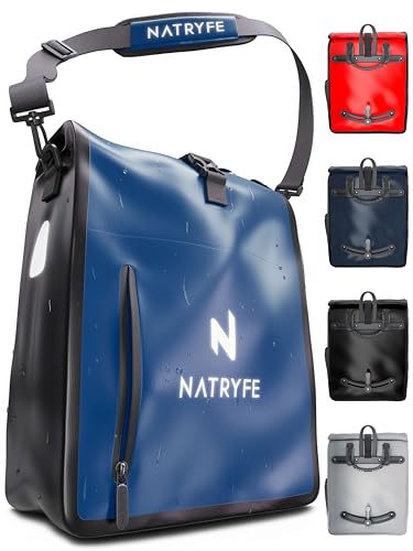 NATRYFE Fahrradtasche für Gepäckträger - 22L Volumen, 100% Wasserdicht & Robust - Mit Reflektoren...