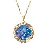 Water Droplets Blue Background Women's Diamond Necklace Alloy Pendant Necklaces Jewelry Gifts Golden-style - Image 1