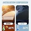 Tesnaao 4 PCS Car Side Window Sun Shade Replacement, 33CM x 48CM x 62CM Front Side Window Protectors, 80CM x 48CM Vehicle Rear Window Curtain, Universal Accessories for Most Cars (Black)