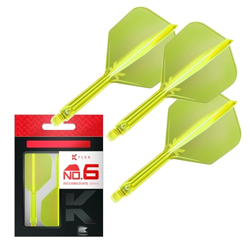 Image of Target Darts K Flex Integrated Dart Flight and Shaft, No.6 | 3-Pack K-Flex - No. 6, Kflex Precision-Molded 2-in-1 Dart Flights and Dart Shaft | Professional Dart Accessories