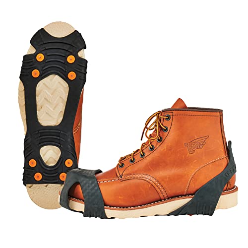 Image of Ergodyne 6300TC TREX Tungsten Carbide Traction Cleat Grips Ice and Snow, One-Piece Easily Attaches Over Shoe /Boot with Carbon Steel Spikes to Provide Anti-Slip Solution
