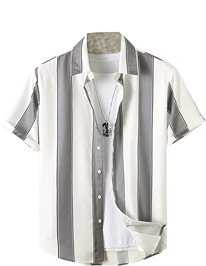 Parth FashionMen's Cotton Blend Regular Fit Hub Digital Printed Stylish Shirts (36, Grey)