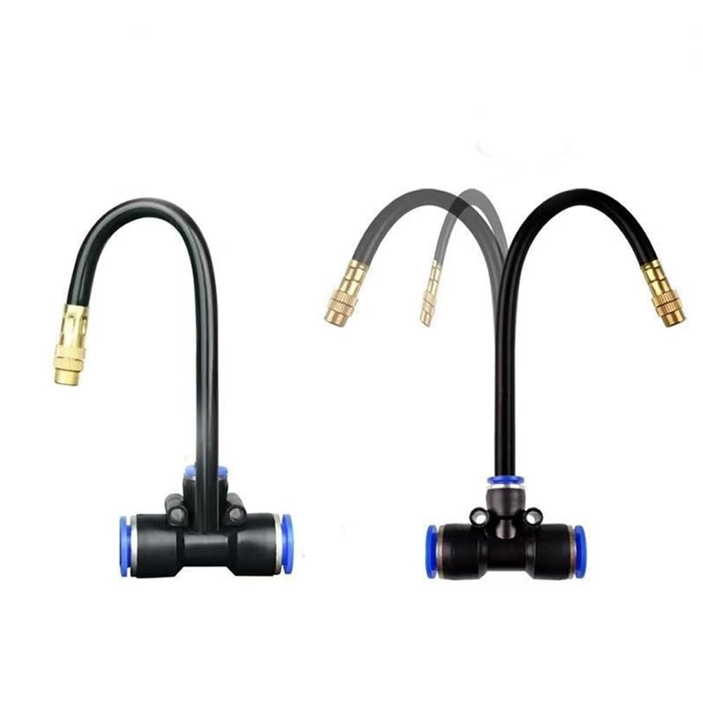 YGLSNVKWQ Garden Watering System, Greenhouse Spray drip Irrigation kit, Hanging Plant Watering System with Three-Way misting Nozzle and Irrigation Hose Atomizing Nozzle + 12mm tee Belt 5pc