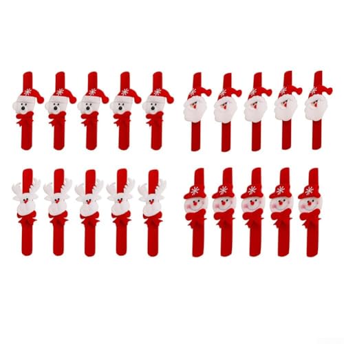UrbanHui Lot de 20 bracelets de Noël pour enfants, garçons et filles