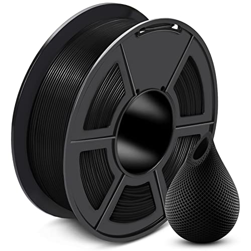 SUNLU PETG Filament 1.75mm, Strong Neatly Wound PETG 3D Printer Filament 1.75mm ±0.02mm, Good Toughness, Fit Most FDM 3D Printers, Good Vacuum Packaging, 1kg Spool (2.2lbs), PETG Filament, Black