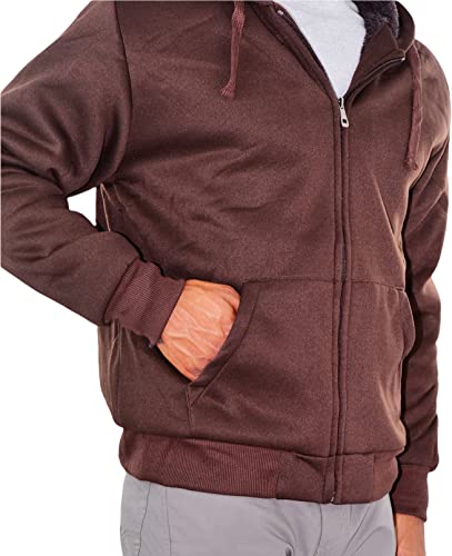 Image of ToBeInStyle Men's Polar Fleece Long Sleeve Zip Up Kangaroo Pocket Cold Weather Hoodie Jacket