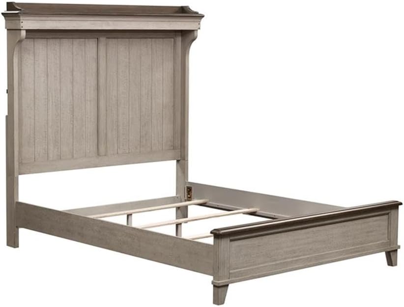 Pemberly Row Set of 3 Queen Mantle Storage Bed & Nightstands