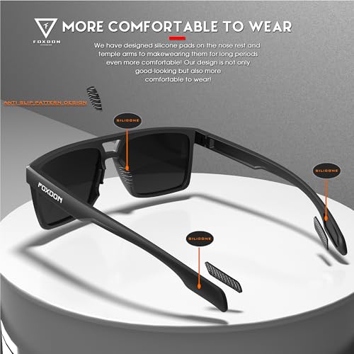 SIPLION Foxdon Driving Polarized Sunglasses Men - Fashion Sports Fishing Square Sunglass UV400 Protection Glare Reducing3