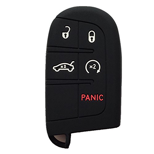 Black Key Case Cover Jacket Silicone Rubber Fob Keyless Remote Holder Skin fit for JEEP FIAT DODGE Smart Remote Key Case
