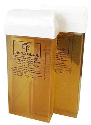 kit de depilación profesional, 1 calentador de cera tibia roll-on(modelo doble), 2 cartuchos de cera(100ml/ud), 1 paquete de bandas depilatorias(100uds)