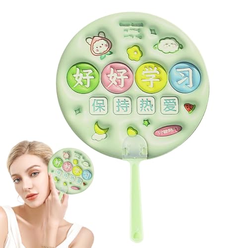 Round Handheld Fan | Letter Patterns Handheld Cooling Fans Manual Small Fan - Multipurpose Decoration Cooling Fans Summer Round Fan for Kids Adults