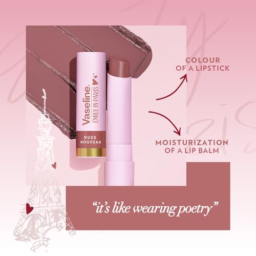 Image of Vaseline Nude Nouveau Emily in Paris Limited Edition Nude Tinted Lip Balm Stick 3g (Pack of 3)