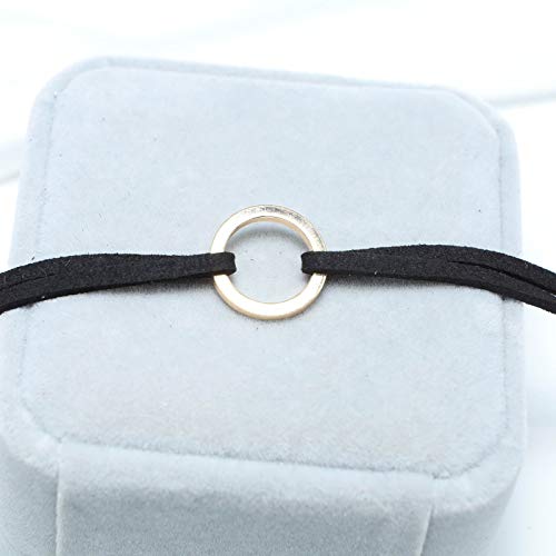 TseenYi Lederhalskette, Choker, kurzschichtige Wildleder-Halsketten, Boho-Stil, mehrlagig, Kreis-Halskette, Schmuck für Damen und Mädchen, Metall Kunstleder