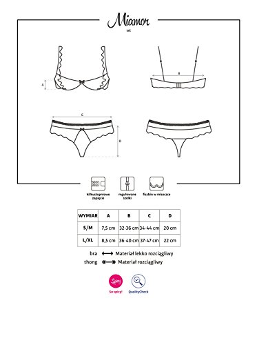 Soutien-gorge push-up seins nus et string Obsessive en dentelle noire premium - 3