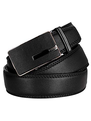 NYFASHION101 Men's Genuine Leather Ratchet Dress Belt with Automatic Buckle2