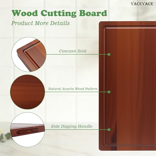 Tabla de Cortar de Madera Acacia 16.5"x12" con Ranura miniatura 3