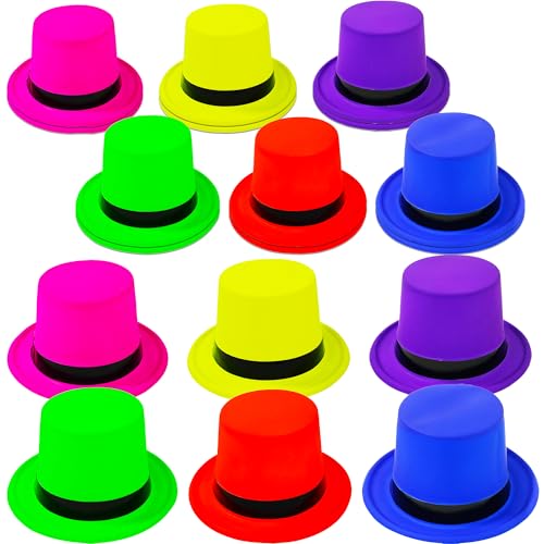 Chapeau haut-de-forme en plastique fluo pour partager des rires et des moments festifs