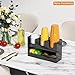 Beego 4-Compartment Cup Holder for Countertop - 2-Tier Black Acrylic Cup Dispenser Coffee Station Paper Cup and Lid Organizer Condiment Storage for Restaurant Breakroom Kitchen Bar Accessories