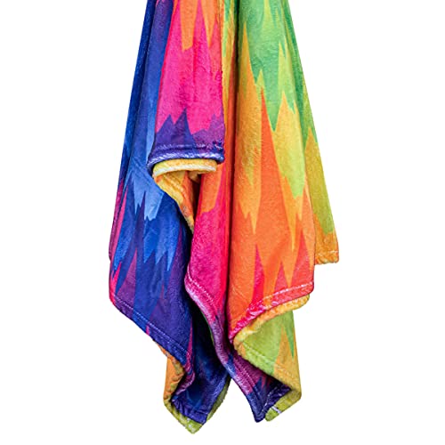 Tie Dye Throw Blanket, Adorable Super-Soft Extra-Large Rainbow Tie Dye Blanket For Women, Girls, Teens And Children (50 In X 60 In) Cute Fleece Tie Dye Throw, Warm Plush And Cozy Throw, Tapestry Décor #TOP5