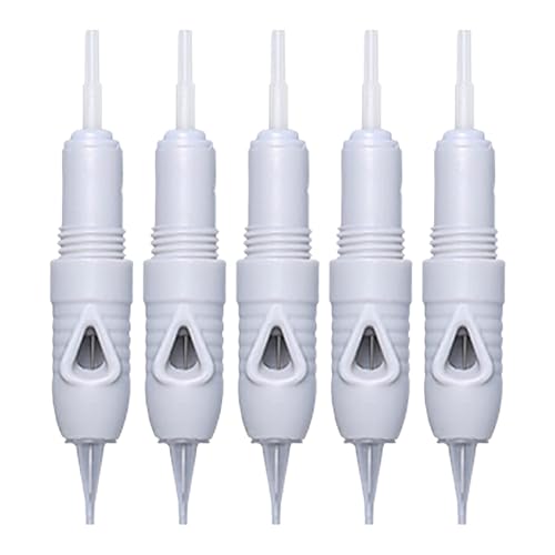 Image of PMU Permanent Micro-blading Semi-Permanent Makeup 1P I 3P | 5P | 7 P | 3F | 5F | 7F Needles Eyebrow Tattoo Permanent Makeup Pen Needle Cartridge for Eyeliner Pack of 5 (1 Prong Needle)