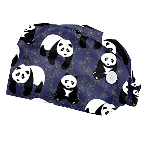 Casquettes de travail ajustables motif pandas pour rester au frais en cuisine et en atelier