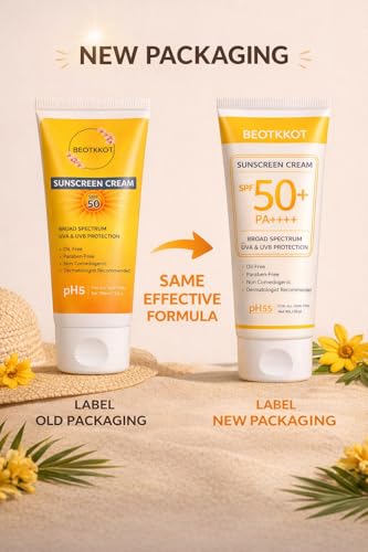 Image of Sunscreen SPF 50+ PA++++ | Broad Spectrum UVA /UVB Protection | Oil-Free, Non-Comedogenic | Lightweight Daily Face Sunscreen for Men & Women | No White Cast | 100ml