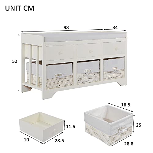 Banc à chaussures blanc : la solution de rangement avec tiroirs pour petits espaces