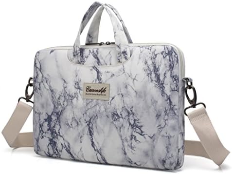 canvaslife Marble pattern Waterproof Laptop Shoulder Messenger Bag Case Sleeve for 14 Inch 15 Inch Laptop 15 Case Laptop Briefcase 15.6 Inch