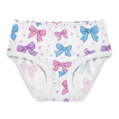 Wusikd Pink Blue Bows Star Girls' Underwear Cotton Girls Briefs Soft Toddler Underwear 2T
