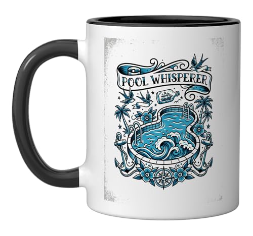 Taza cerámica para piscina diseño Pool Guy 11 oz miniatura 1