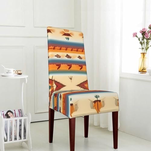 Housse de chaise extensible imprimé amérindien protection de chaise repas