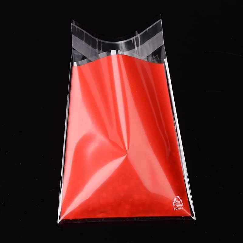 Miniatura 3 de 100 bolsas de plástico rectangulares de celofán con patrón de Papá Noel, bolsas de plástico OPP, autoadhesivas, bolsas de celofán, bolsas de regalo