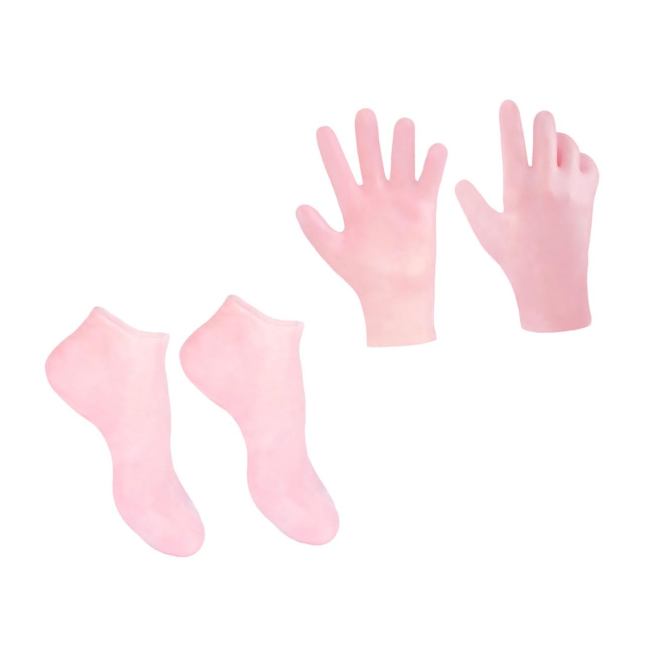 Didiseaon Skin-Softening Moisturizing Gloves Foot Socks Remover for Rough Skin Pink Set of 2