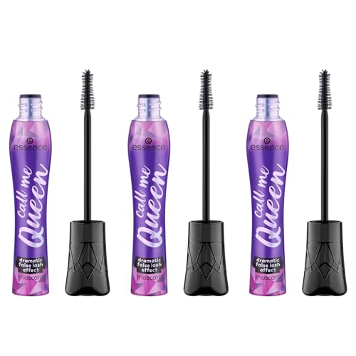 Essence Call Me Queen Lot de 3 mascaras à effet dramatique pour cils noirs végétaliens et tonifiants 3 x 11,5 ml