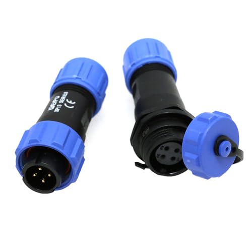 Conector impermeable SP13 4 pines IP68 panel plástico miniatura 5