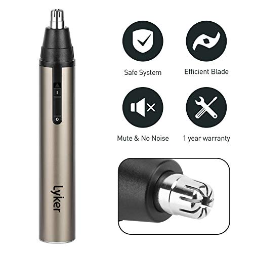Nose Hair Trimmer Ear Trimmer for Men Women, Electric Hair Clippers Trimmers Remover Ear trimmer/Nose trimmer with Water Resistant Dual Edge Blades, Mute Motor,Battery-Operated, IPX7 Waterproof