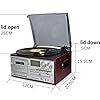 Vinyl Record Player, Bluetooth Turntable with Built-In Speakers, 3 Speed Retro Design, CD and Cassette Playback, Frosted Dust Cover #1